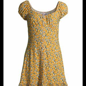 No Boundaries babydoll puff sleeve dress